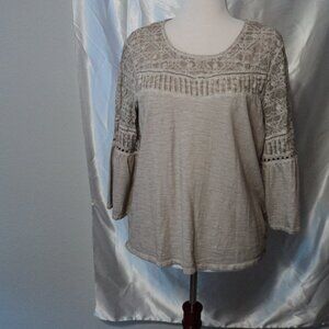 Women's Brown and Tan Patterned Top